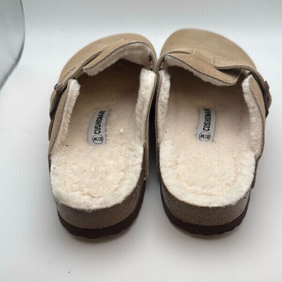 CUSHIONAIRE Women's Hana Cork footbedโclog SIZE 8.5 WIDE TAUPE PREOWNED GREAT CO - Picture 4 of 7